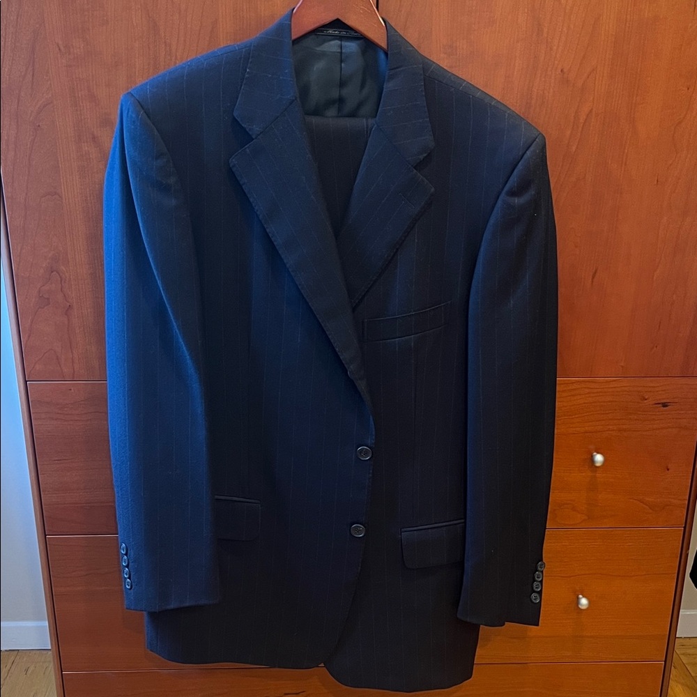 Ermenegildo Zegna Navy Pinstripe Blazer